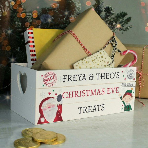 Personalised Memento Company Personalised Christmas White Wooden Crate