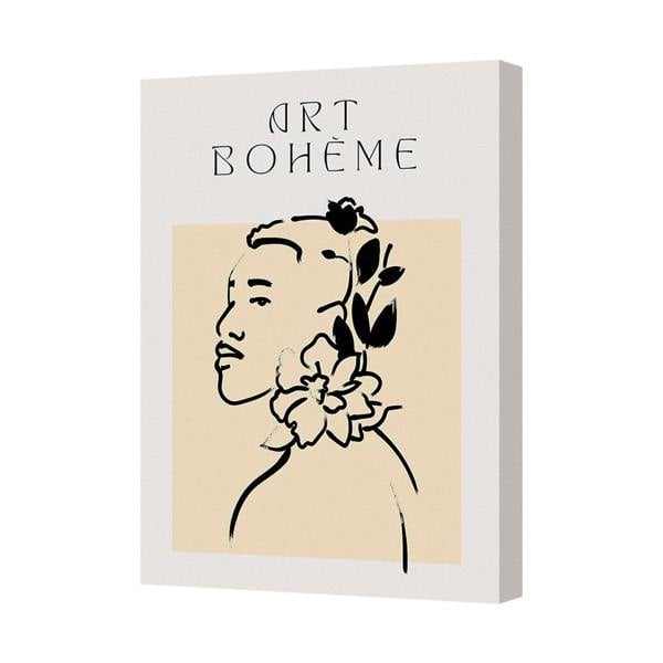 Benjamin Tate Design Art Boheme Canvas Wall Art Floral Portrait Silhouette Print