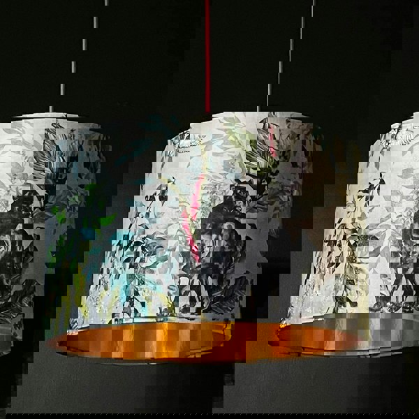 Handmade Velvet Lampshade with Gold Lining in Dust Grey