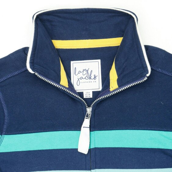 Lazy Jacks LJ32 - Full Zip Striped Sweatshirt - Twilight Pistachio