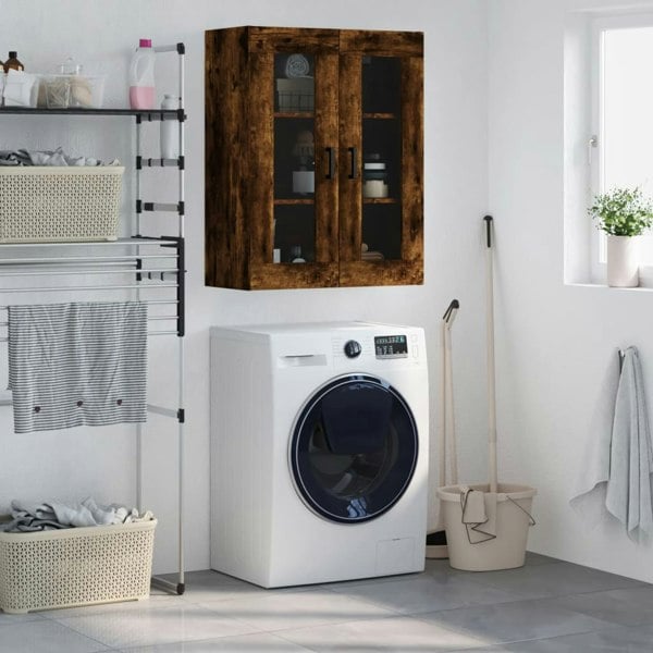 Berkfield Wall Mounted Cabinet Smoked Oak 69.5x34x90 cm