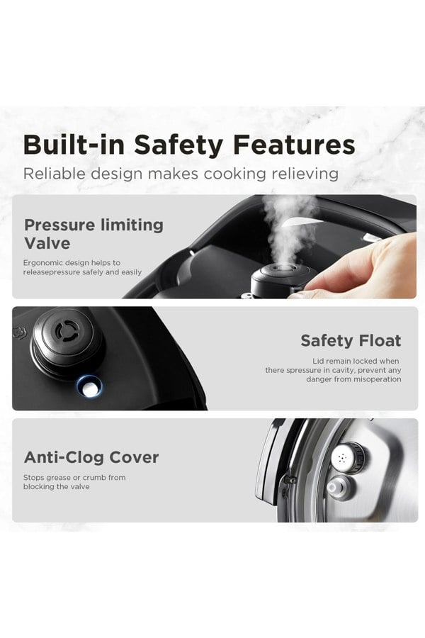 Living and Home 7.6L Midea Electric Pressure Cooker Yogurt Maker Rice Cooker with 12 presets