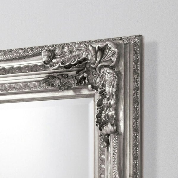 Exclusive Mirrors Cavill Ornate Wall Mirror Antique Silver - 118cm x 87cm