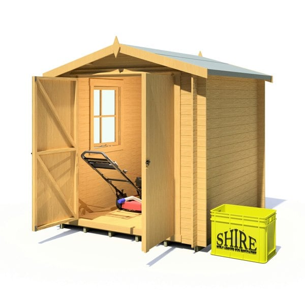 Shire Bradley 7x7 Log Cabin 19mm interlock Cladding - Best Shed