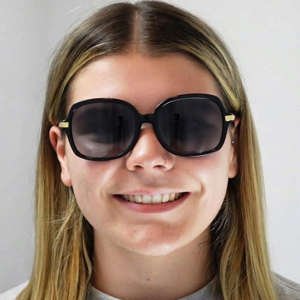 Michael Kors Sunglasses Adrianna II 2024 316011 Black Gold Light Grey Gradient