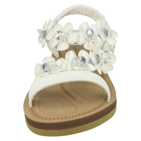 Anne Michelle Ladies Anne Michelle Flower Trim Sandals