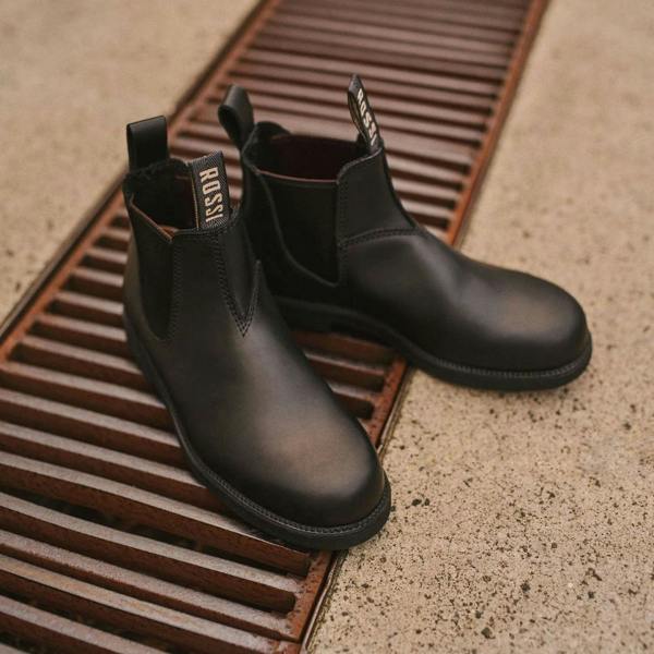 Rossi Boots Rossi 607 Booma Black Leather Chelsea Boots