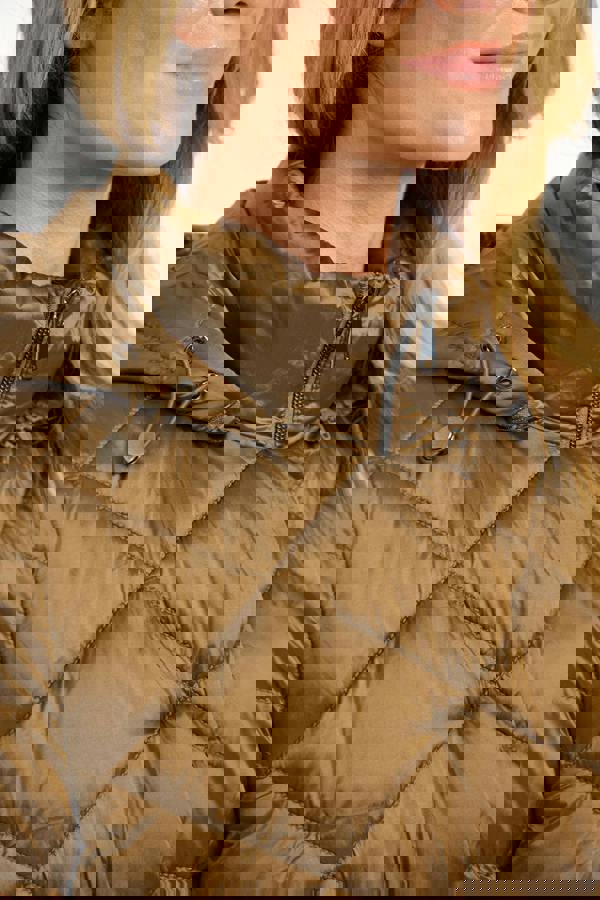 Mudflower Diamond Quilted Jacket With Adjustable Hood