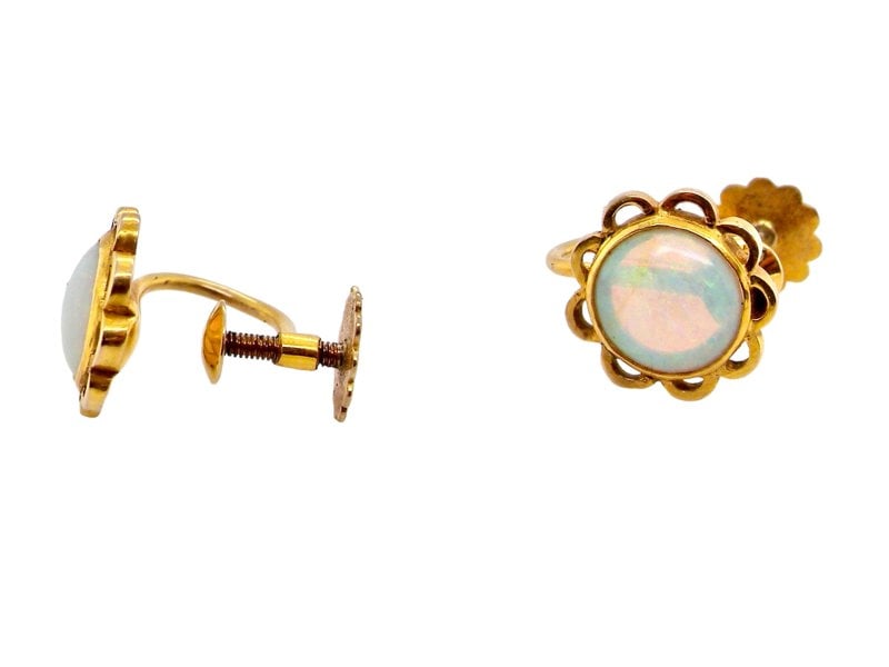 Vintage Tom A pair of opal earrings