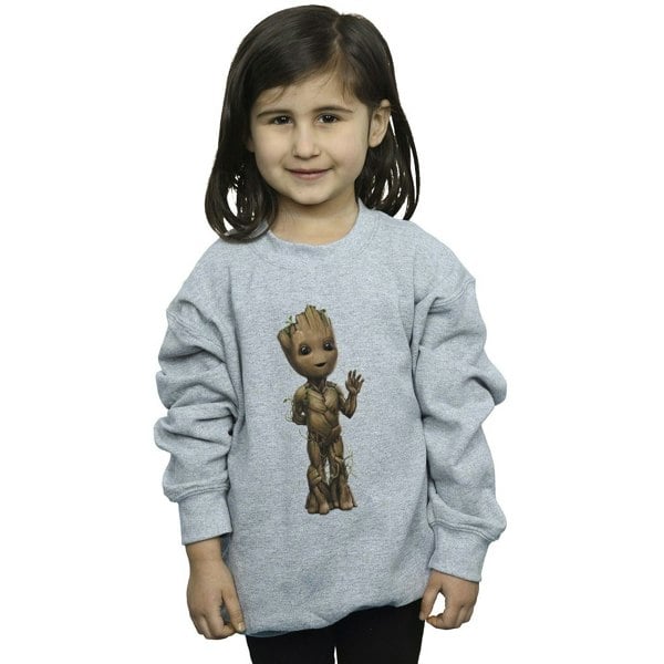 Marvel Girls I Am Groot Wave Pose Sweatshirt - Sports Grey