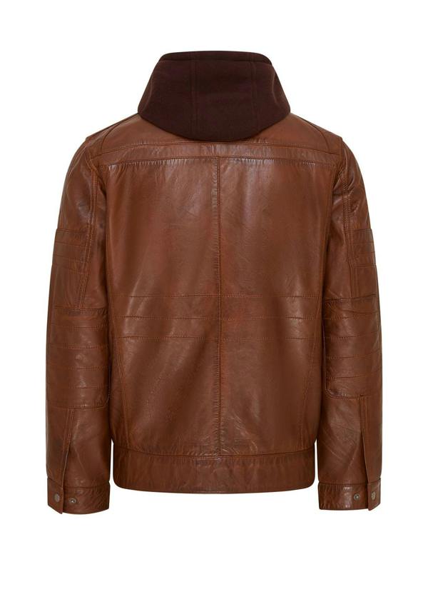 Infinity Leather Mens Hooded Leather Biker Jacket - Stavern