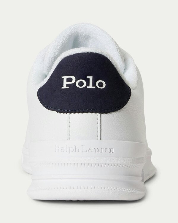 Ralph Lauren Heritage Court II Mens Leather Sneaker - White/Navy