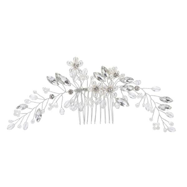 Gold Trip Silver Bridal Hair Comb