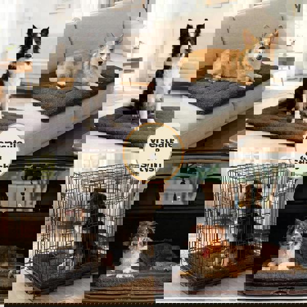 SKYLOS Dog Bed Mattress Soft Plush Cat Bed Non Slip Pet Crate Mat Small Large M