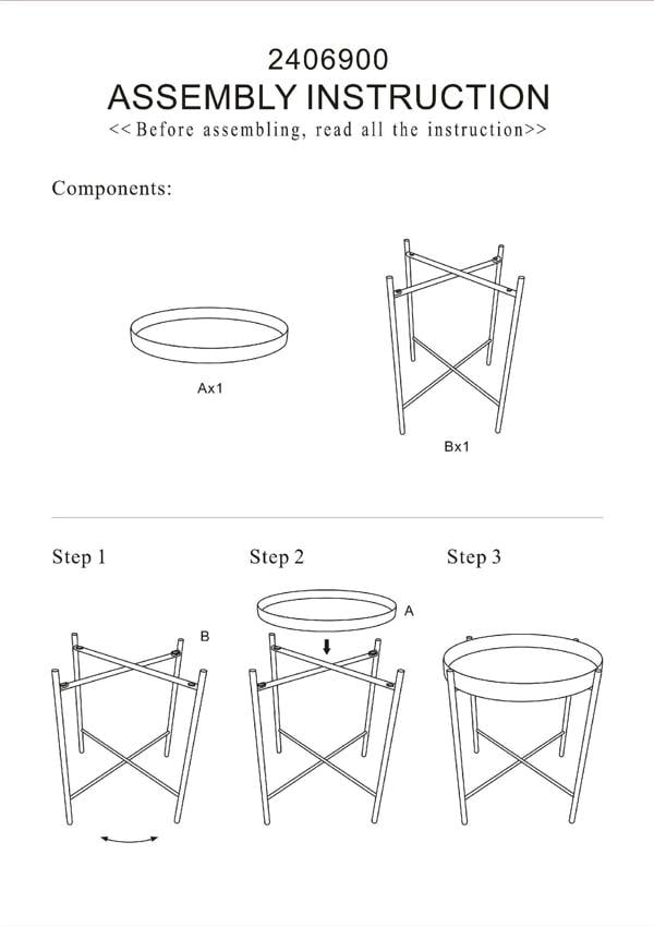 Interiors by Premier Trosa Side Table with Round Grey Top