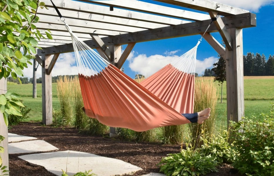 Vivere Brazilian Sunbrella Double Hammock - Coral