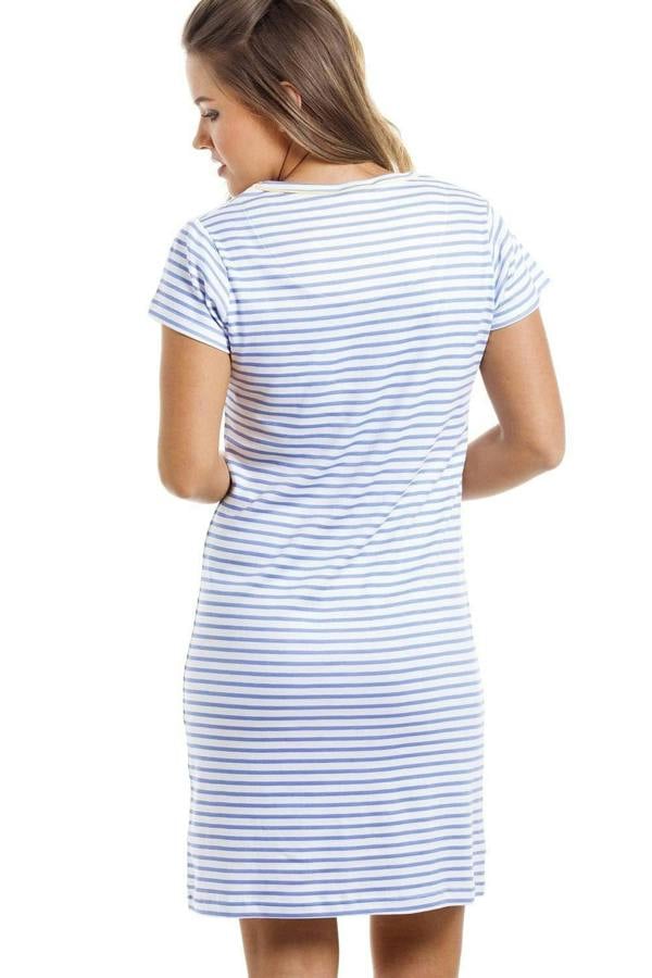 Womens Multi-Coloured Various Print Short Sleeve Cotton Nightshirt