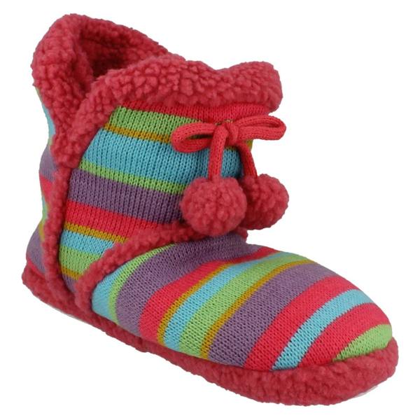 Spot On Girls Spot On Flat Pom Pom Detail Bootee Slipper