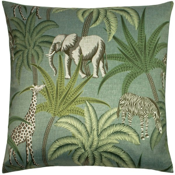 Paoletti Jungle Parade Cushion Cover - Green