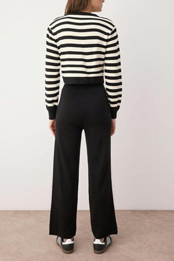 WOVCOR 2-Piece Crop Knit Top & Pants Set