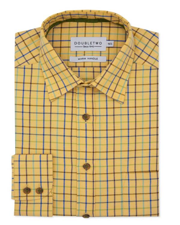 Mustard Tattersall Check Warm Handle Shirt