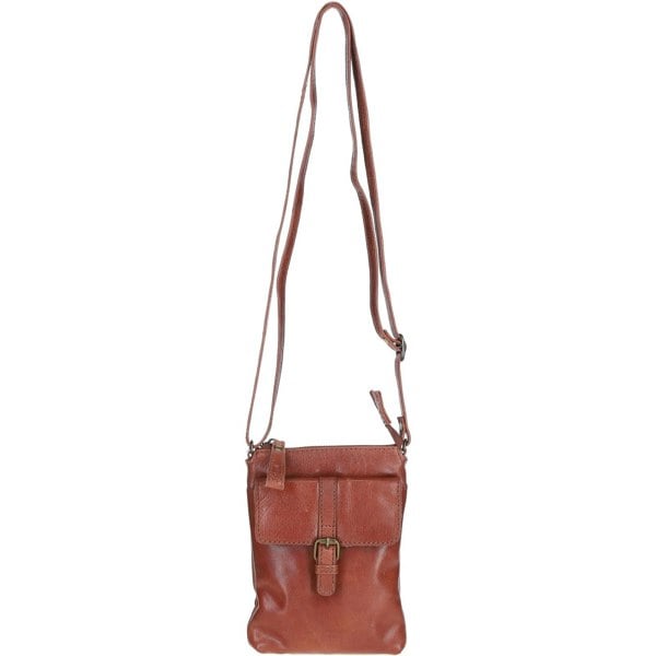 Compact Leather Phone Bag with Adjustable Strap and Brass Hardware: tl-002