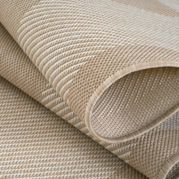 Outdoor Beige Rug easy to clean, weather-proof and UV protected.