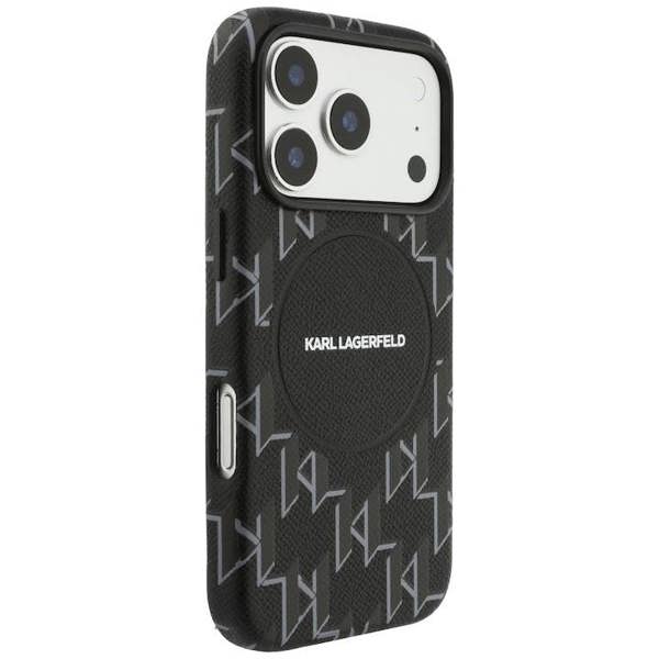 Karl Lagerfeld Monogram Logo Case with MagSafe for iPhone 17 Pro 6.3" Black - KLHMP17L5PGKLMCK