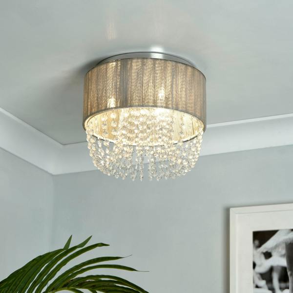 Luxury Drum‑Shade with Crystal Cascades