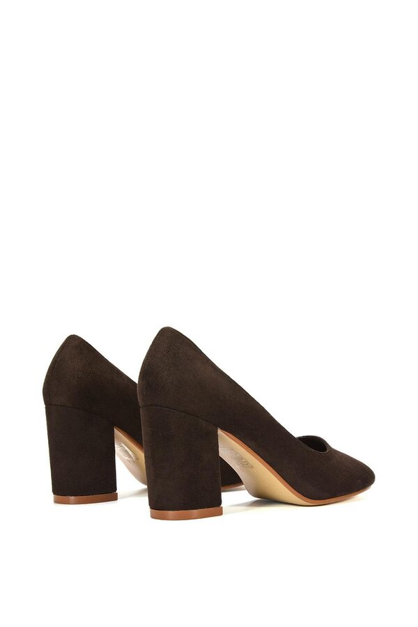 XY LONDON Round Toe Mid Block Heel Court Shoe Heels