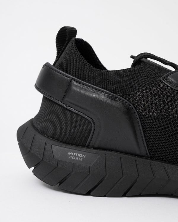 BOSS Orange Motion Sock Trainers With Knitted Uppers - Black 005 - logo detail