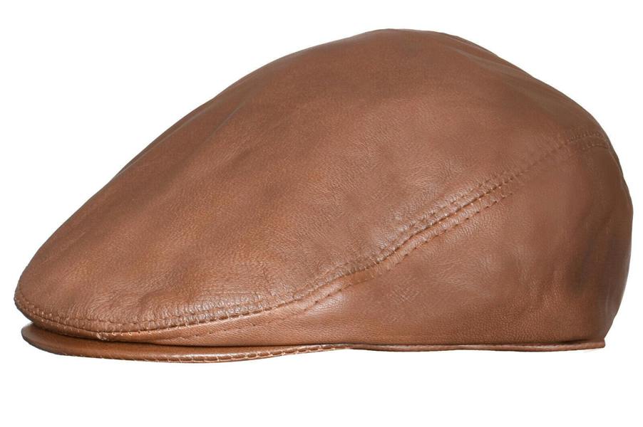 Infinity Leather Mens Leather Peaky Blinders Newsboy Flat Hat