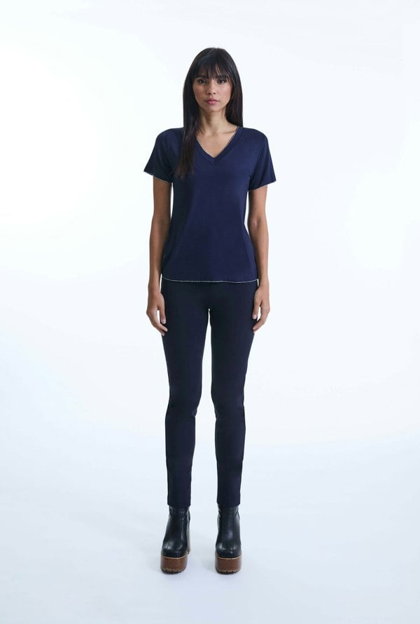 James Lakeland V-neck Navy T-shirt