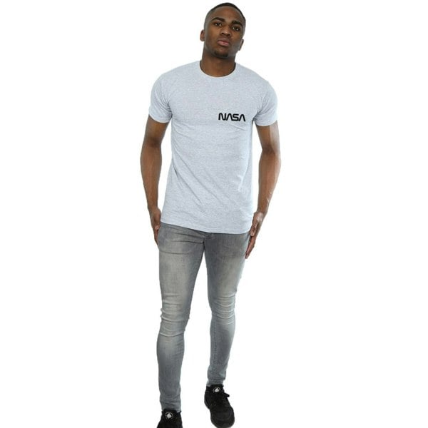 NASA Mens Modern Logo Chest T-Shirt - Sports Grey