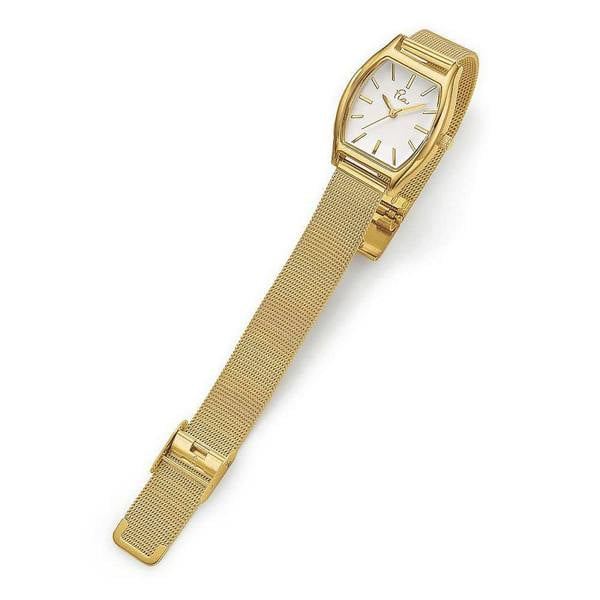 Pia Ahead of the Times Gold-Tone Watch, Polished Gold-Tone Case with Mesh