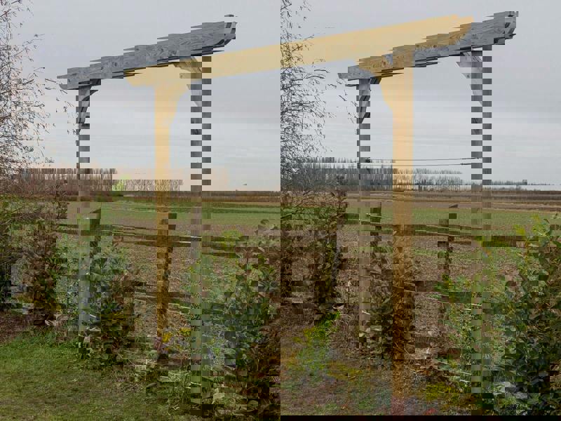 Arbor Garden Solutions Screen Double Beam Pergola, Plant Climbing Arbour - Corbel Sculpted Brace