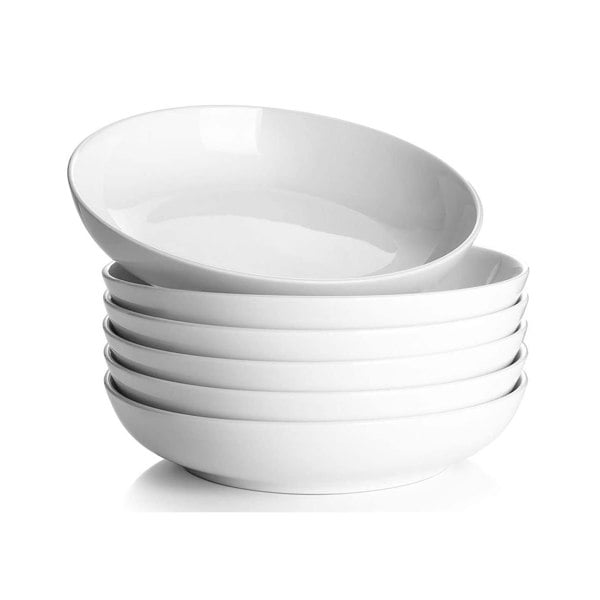 Salad Pasta Bowl,White Serving Soup Bowl 4pc Set