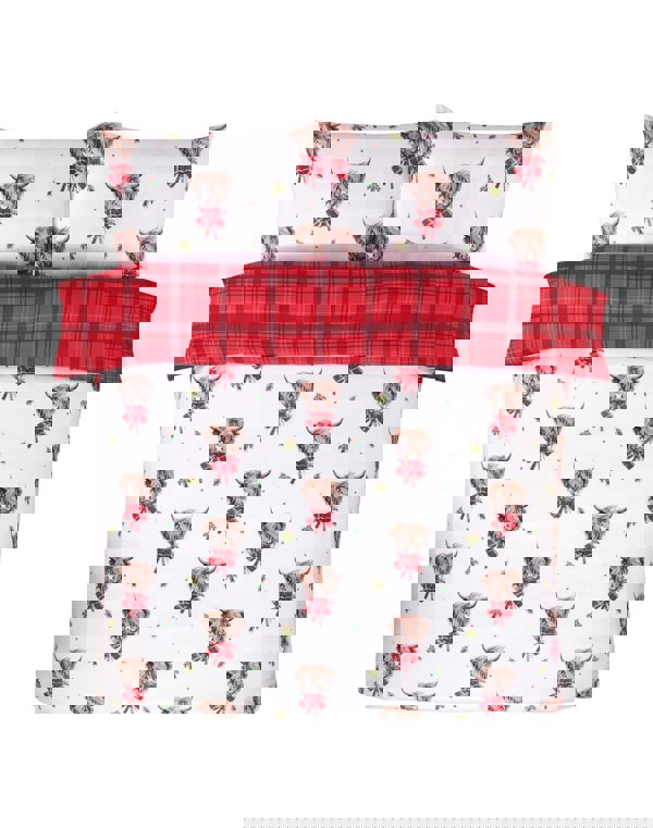 Rapport Home Highland Cow White Duvet Cover Set