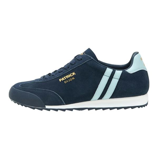 Patrick Mens Dijon Suede Running Trainers - Navy/Sky Blue - 