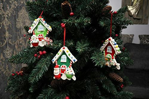 Multicolour Ceramic Christmas Hanging Decorations in 3 or 12 Pack Sizes for Trees and Displays image 8