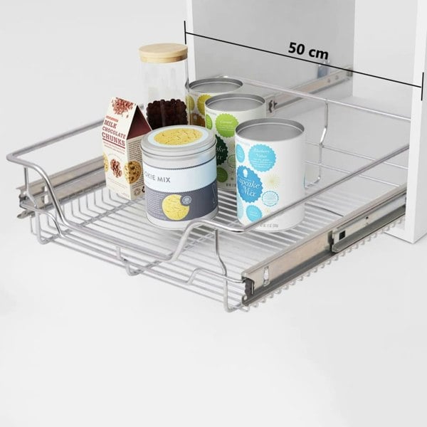 Berkfield Pull-Out Wire Baskets 2 pcs Silver 500 mm