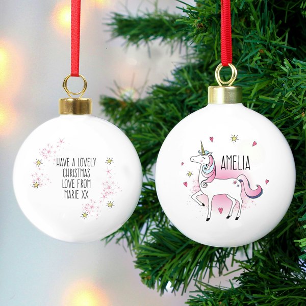 Personalised Memento Company Personalised Unicorn Bauble