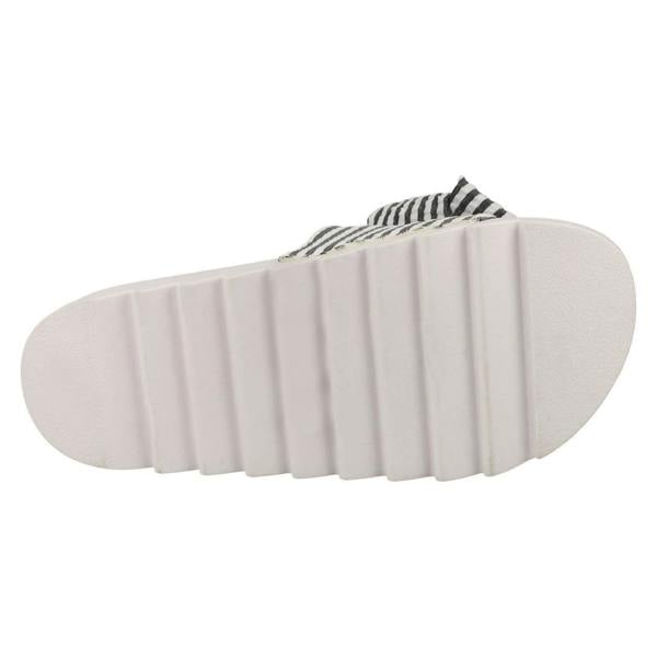 Spot On Ladies Spot On Striped Bow Vamp Sliders