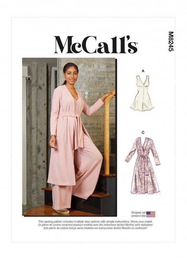 McCalls 8245 Paper Sewing Pattern – Women's Jumpsuit & Robe, Size XS-XXL, Easy