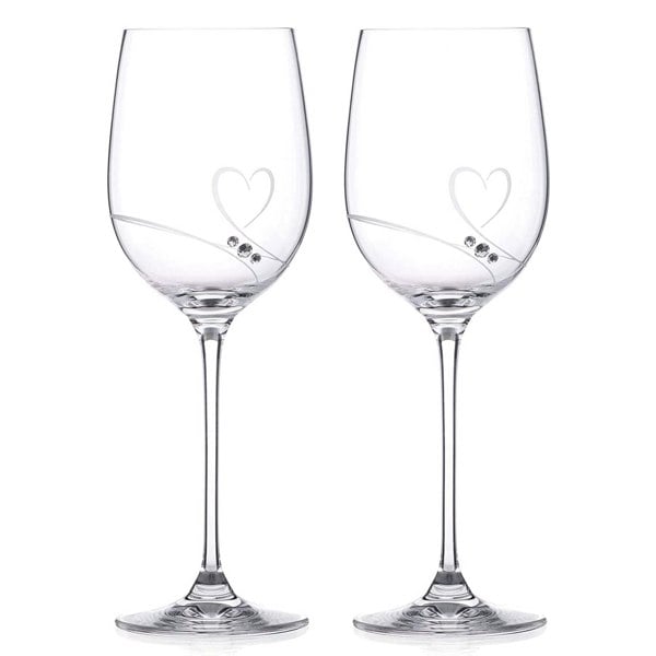 Diamante Romance Crystal Red Wine Glasses - Set of 2