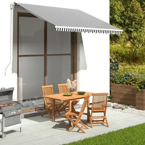 Berkfield Replacement Fabric for Awning Anthracite and White 3x2.5 m