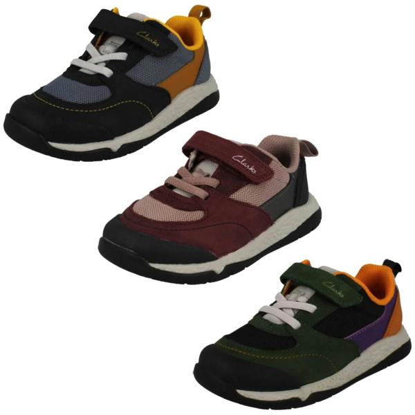 Clarks Childrens Clarks Casual Hook And Loop Fastening Trainers Steggy Stride