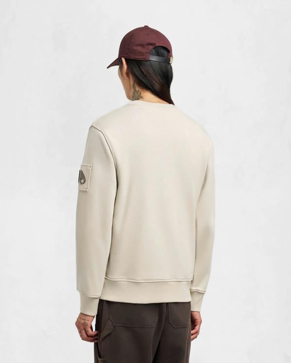 Moose Knuckles Hartsfield Mens Crew Neck Sweatshirt - Alabaster 1705