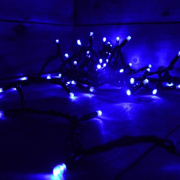 Samuel Alexander 300 Electric Blue LED Super-Long 29.9m Connectable Lights on a Black Cable
