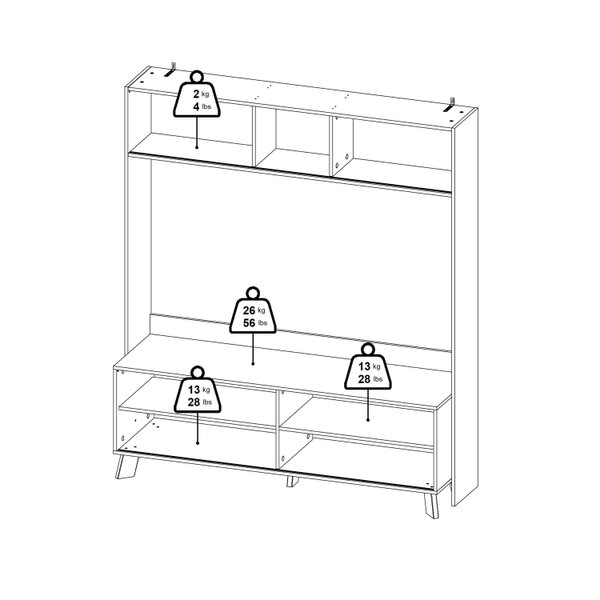 Wyld Haus Hobro White and Natural Oak Wood TV Unit 2 Sliding Doors